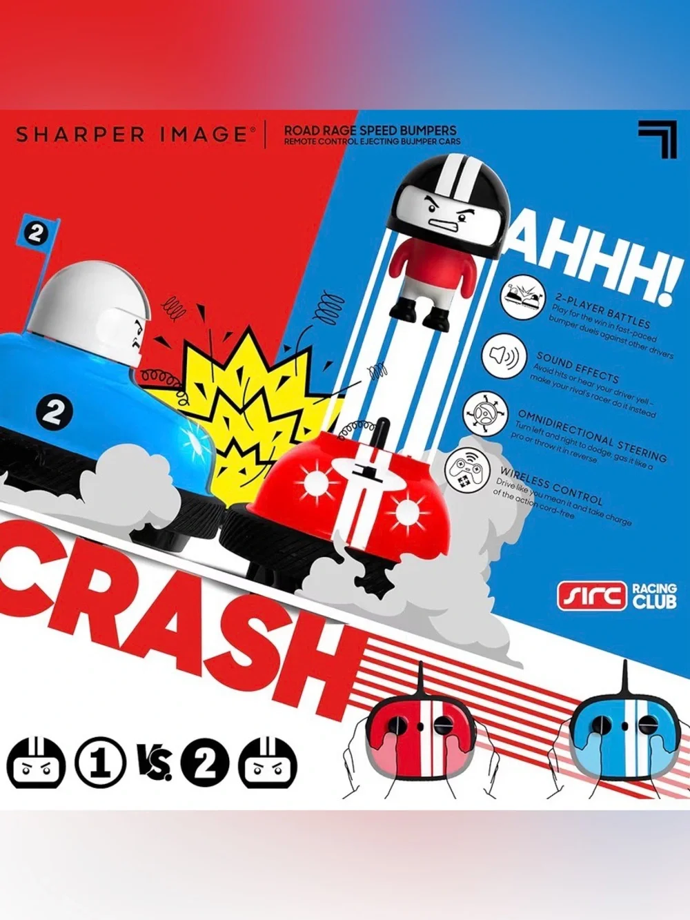 Sharper Image Road Rage Remote Control Cars, 2 Player Game with Ejecting Drivers